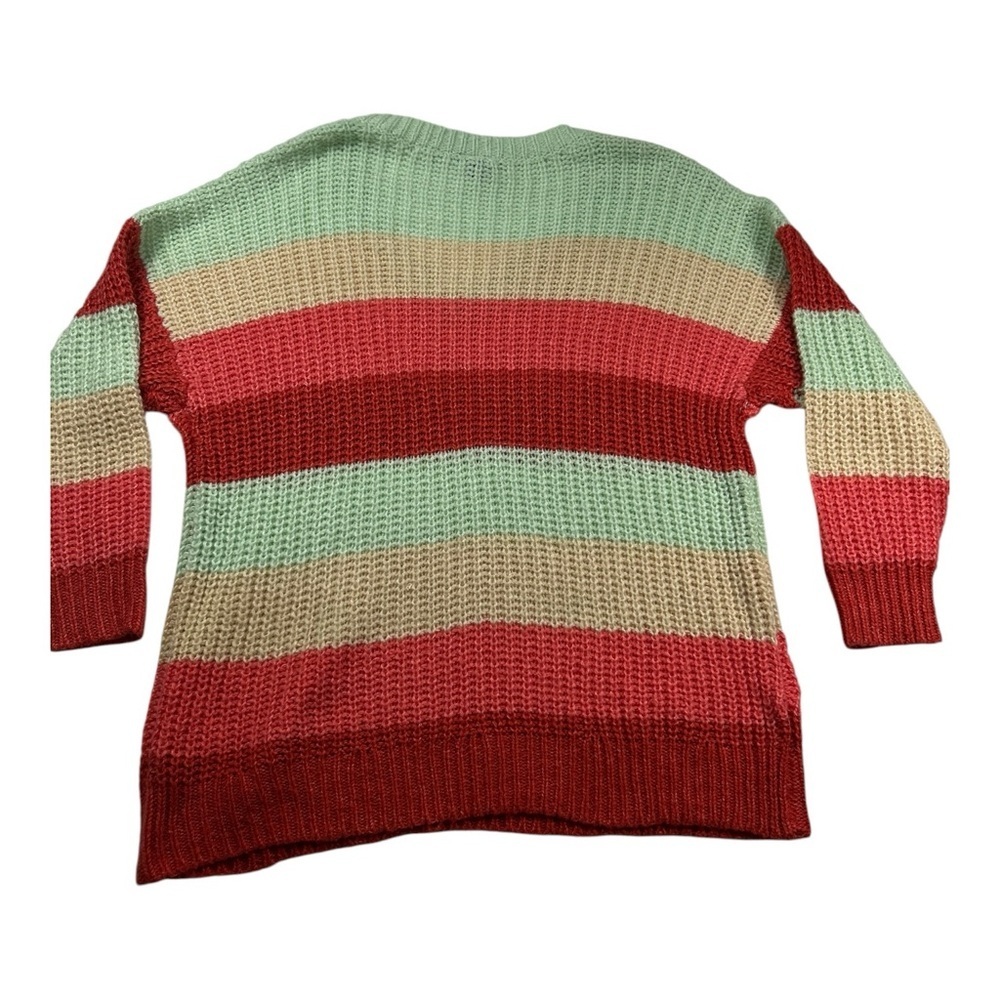 Torrid Striped V-Neck Chunky Knit Sweater 3X Pastel Colorblock Cozy NWT - Picture 4 of 12